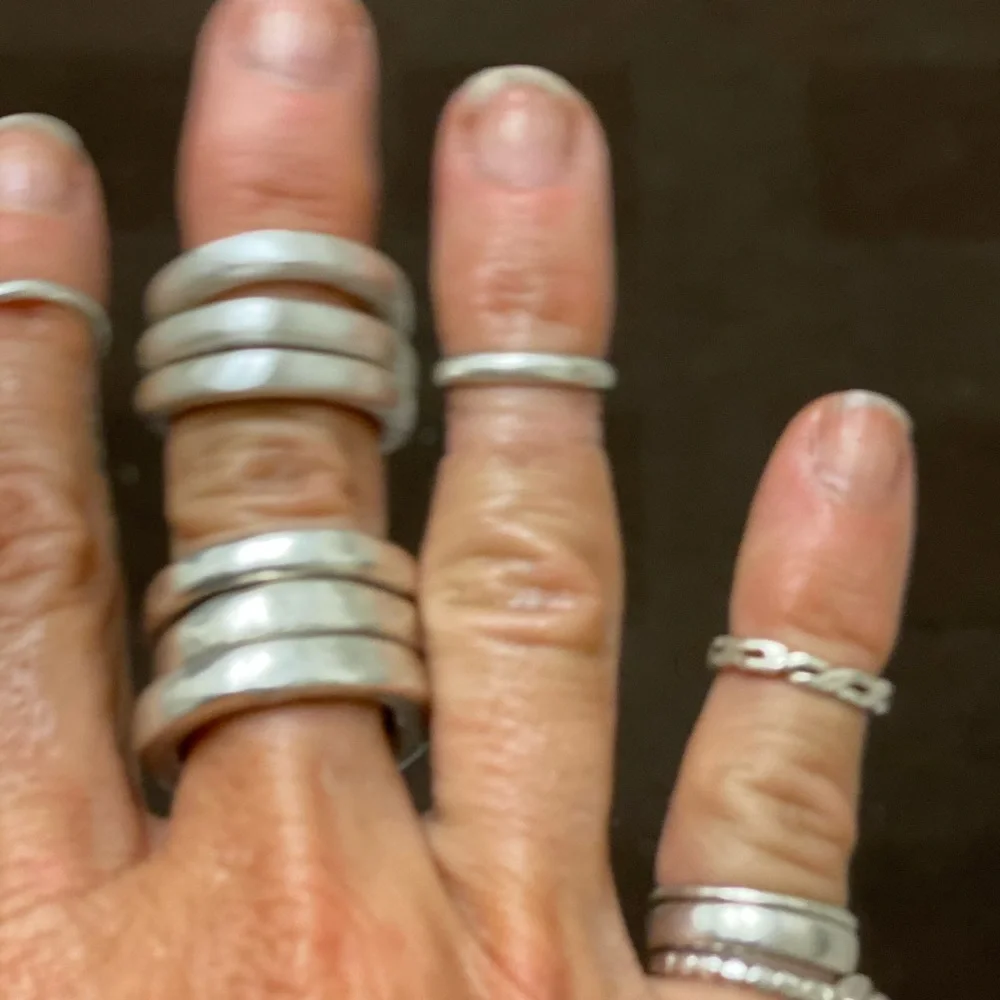 Chunky handmade set of 3 sterling silver rings